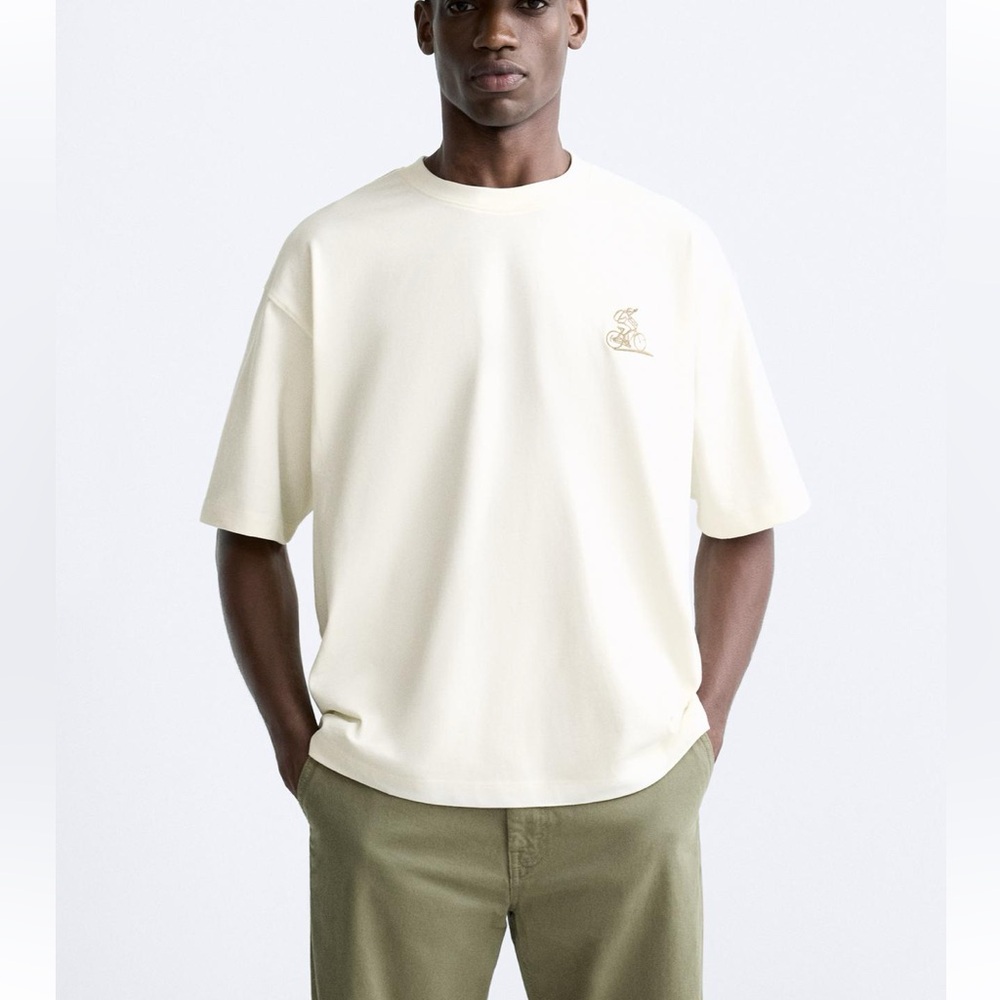 Zara contrasting embroidery t-shirt